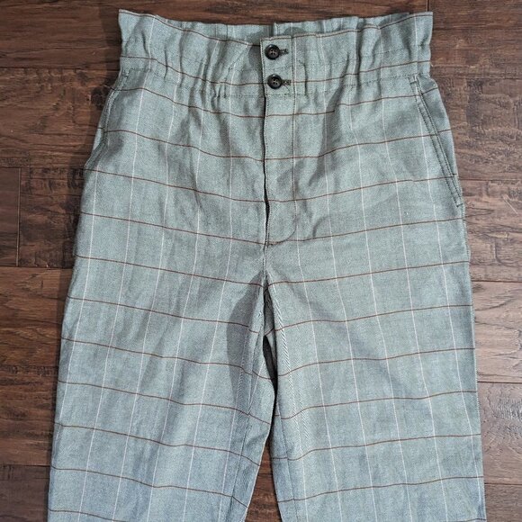 Madewell Glen Plaid Paperbag Tapered Pants sz 6 NEW - Picture 7 of 12